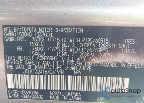 2006 Scion Xb from USA, damaged, VIN JTLKT324164031944